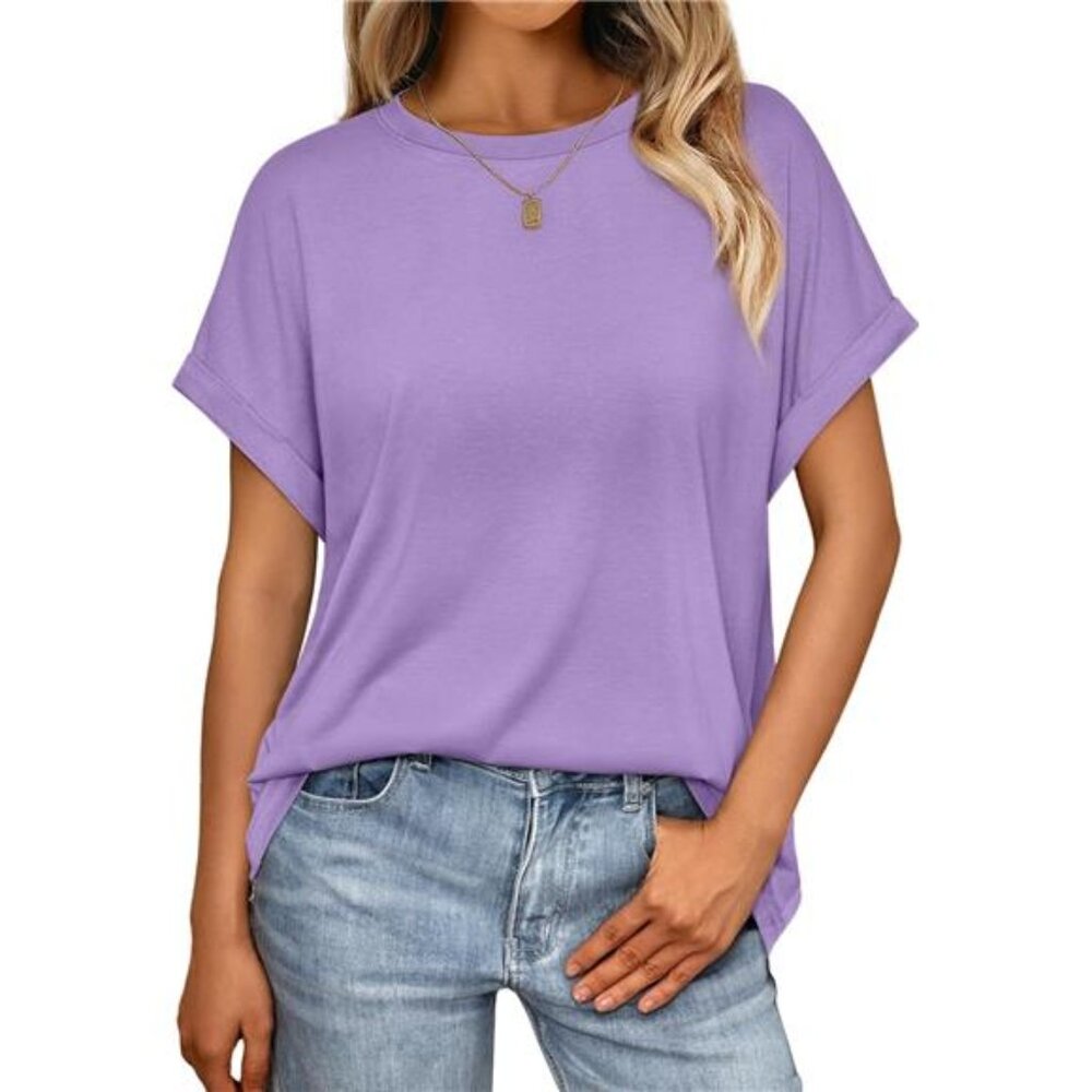 Womens Summer Tops Outfits Spring Casual Dressy T Shirts Workout Lavender
